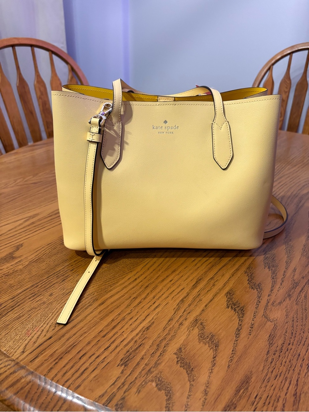 NWT kate spade Women's new york Harper Leather Satchel in butter yellow